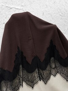SHEIN Clasi Women's Autumn/Winter Fashion Versatile Commute Floral Print Shirt Dress - Brown - View 9