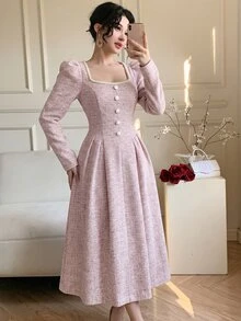 Modelyn Women Midi Dresses - Baby Pink - View 4