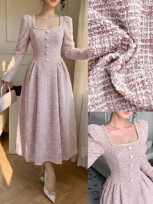 Modelyn Women Midi Dresses - Baby Pink - View 1