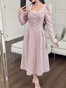 Modelyn Women Midi Dresses - Baby Pink - View 6