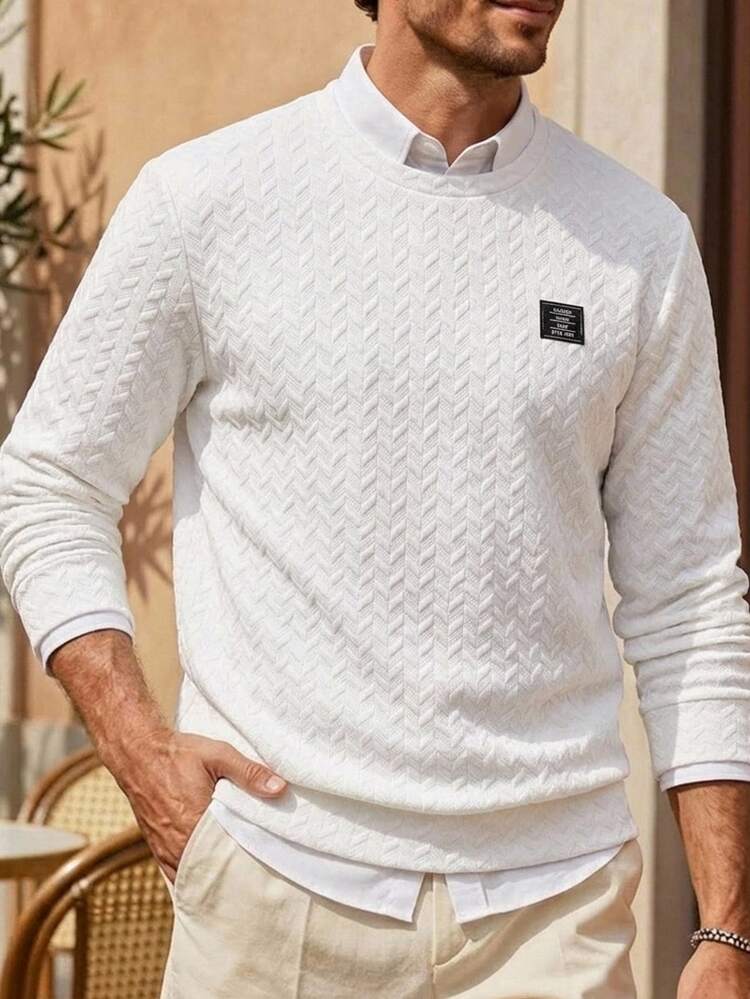 HIMLAND Kaos Pria, Lengan Pendek Ukuran Besar, Atasan Bahu Longgar, Kemeja Kasual Musim Panas, Kaos Polos Dasar, Streetwear, Potongan Rapi, Layering, Selamat Natal - Putih - View 1