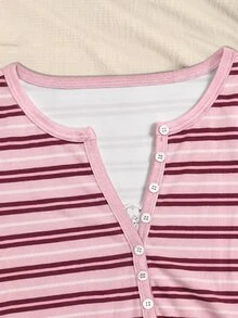 IslaSuriya Kaos Wanita Slim Fit Pinggang Lengan Panjang 2 in 1 - Berwarna merah muda - View 7