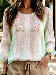 Breezaya Women's Autumn Casual Floral Print Shirt - Multicolor - View 8