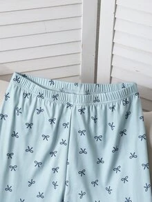 聖誕快樂女青少年睡衣套裝，修身居家服，聖誕新配色，長袖，母女款 - 墨綠色 - 查看 4