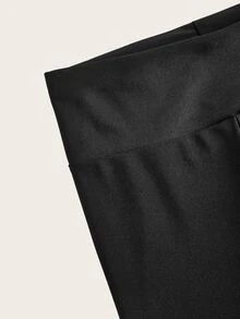 Slaydiva Plain Basic Women's Casual Outdoor Leggings - Black - View 5