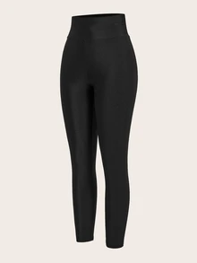 Slaydiva Plain Basic Women's Casual Outdoor Leggings - Black - View 4