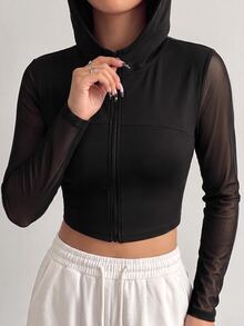 StreetHx Women's Solid Color Zipper Casual Daily Long Sleeve Jacket - Black - View 5