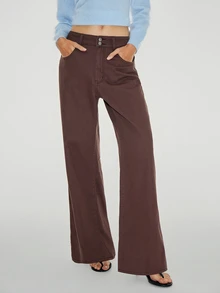 ATUI Studio Women's Straight Leg Loose Casual Versatile Denim Jeans With Pockets - Brown - View 8
