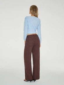 ATUI Studio Women's Straight Leg Loose Casual Versatile Denim Jeans With Pockets - Brown - View 9