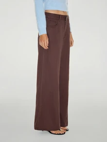 ATUI Studio Women's Straight Leg Loose Casual Versatile Denim Jeans With Pockets - Brown - View 4