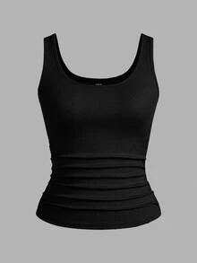 Slaydiva Multi-Pack Basic Slip Cami Top, Narrow Ribbed V-Neck Tank For Women, Black & White, Casual,Versatile Black & White Tank Top - Black - View 9