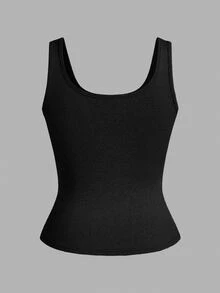 Slaydiva Multi-Pack Basic Slip Cami Top, Narrow Ribbed V-Neck Tank For Women, Black & White, Casual,Versatile Black & White Tank Top - Black - View 8