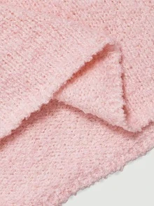 SHEIN MOD Women's Autumn/Winter Casual Solid Color Sweater & Knitted Skirt 2 Pieces Set - Pink - View 10