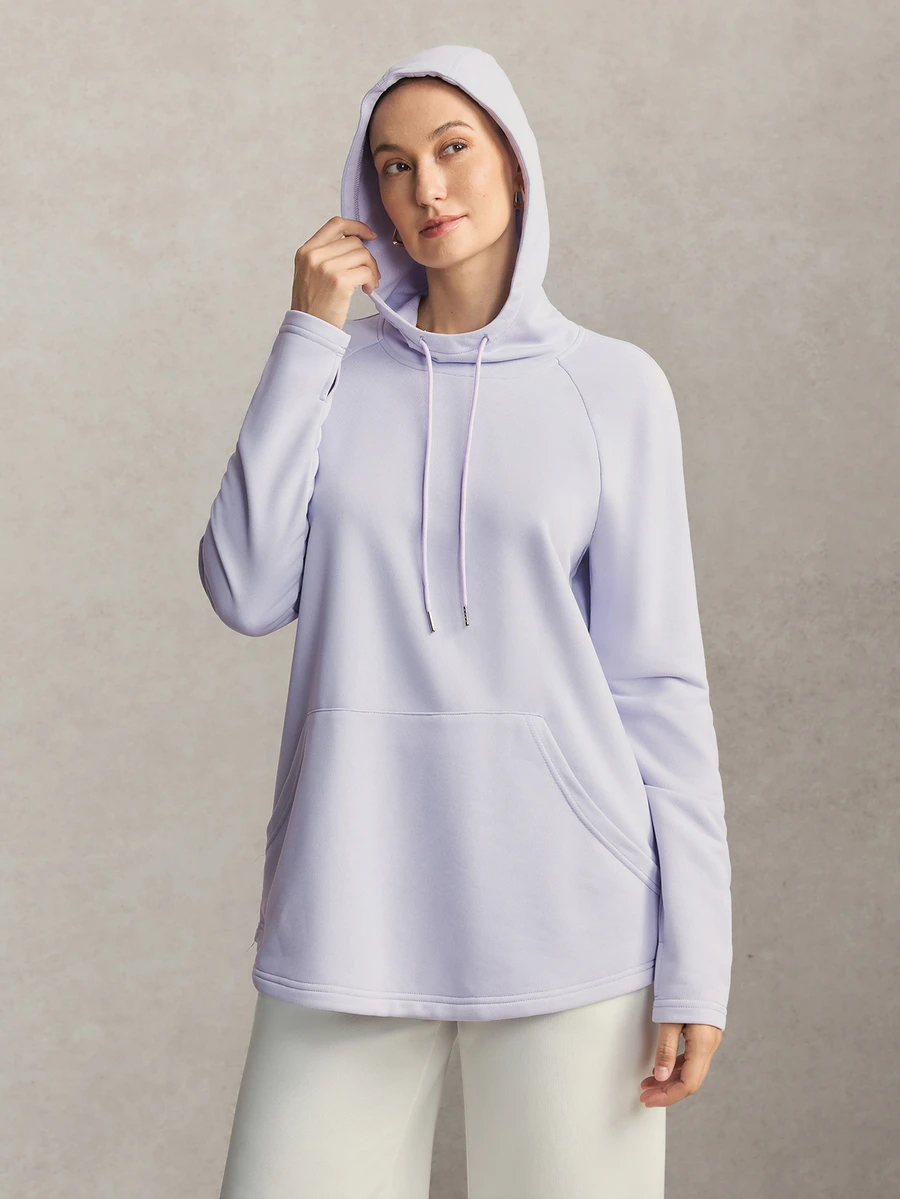 Activina Women's Solid Color Casual Daily Travel Sports Sweatshirt - Purple - View 1