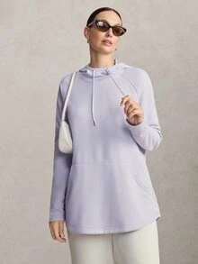 Activina Women's Solid Color Casual Daily Travel Sports Sweatshirt - Purple - View 4
