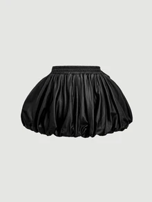 SHEIN MOD Women's Fashionable Bowknot Waist Decor Bud-Shaped Skirt Halloween Going Out Night Black Autumn Y2k 2000s - Black - View 4