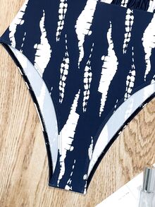SHEIN Swim Printed One-Piece Swimsuit (Copyright Purchased, Random Pattern),Summer Beach - Multicolor - View 8