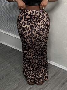Slaydiva Women's 2pcs Black Bow And Leopard Print Skirts - Multicolor - View 5