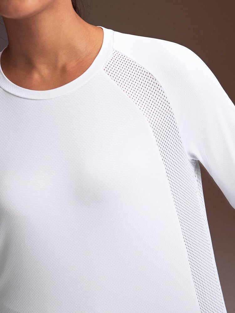 Powerista Women's Solid Color Round Neck Raglan Long Sleeve Sports T-Shirt - White - View 5