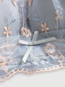 Sweetness Ladies Push-Up Lace Floral Backless Strapless Bra For Small Bust [For Flat Chest], Cool Light Blue - Blue - View 4