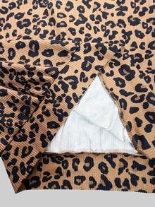 INAWLY Women's Casual Leopard Print Sweatshirt, Autumn - Mocha Brown - View 5