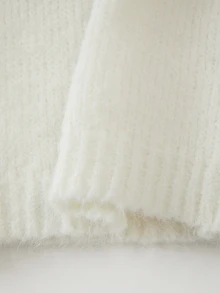 SHEIN White Turtleneck Halter Knit Tank Top, Ribbed Cropped Knit Camisole - White - View 7