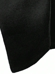 SHEIN Women's Black Double-Breasted Wool-Blend Coat – Elegant & Stylish; Suitable For Work, Holidays, New Year, Casual Outings, And Social Events - Black - View 8