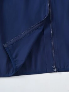 1pc Boys Casual Cowboy Basic Hooded Jacket, Suitable For Daily Commute, School, Autumn/Winter Outerwear, Can Be Worn With Inner Layers Navy Blue - Navy Blue - View 5