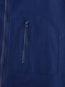 1pc Boys Casual Cowboy Basic Hooded Jacket, Suitable For Daily Commute, School, Autumn/Winter Outerwear, Can Be Worn With Inner Layers Navy Blue - Navy Blue - View 6