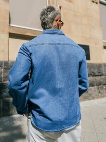 Artur Kramer Men Cotton Dual Pocket Denim Shirt Without Tee, Couple Things - Medium Wash - View 2