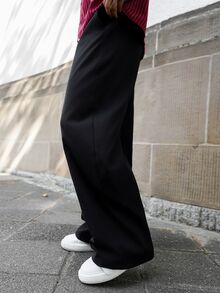 Artur Kramer 男士纯色腰带扣口袋喇叭裤 - 黑色 - 查看 5