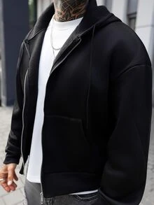 Artur Kramer 男士休闲短款连帽开衫 - 黑色 - 查看 6