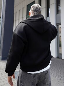 Artur Kramer 男士休闲短款连帽开衫 - 黑色 - 查看 2