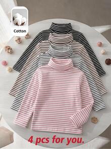 SHEIN 女童 4件組女童T恤 - 彩色 - 查看 4