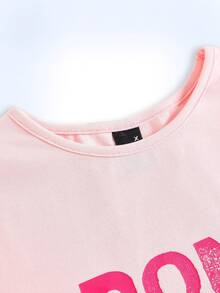 Y2Kool Babi Basques Pale Pink Slogan Y2K Style Cropped Fitted Round Neck T-Shirt For Women, Suitable For Summer, Vacation, Gathering, Party, Daily Wear Casual - Baby Pink - View 4