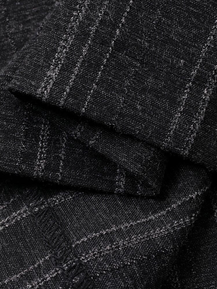Dazy Plus Autumn Spring Loose Business Casual Striped Suit Pants Straight Wide Leg Trousers Commute Elegant Long Pants - Dark Grey - View 7