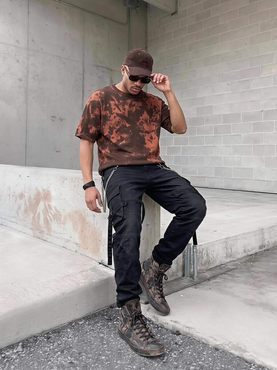 Manfinity LEGND Men's Casual Knitwear With Random Printed Design, Daily Wear - Multicolor - View 1