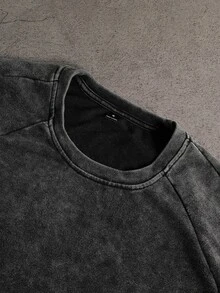 SLATEMANN Men's Casual Washed Distressed T-Shirt, Autumn, Goth - Black - View 5
