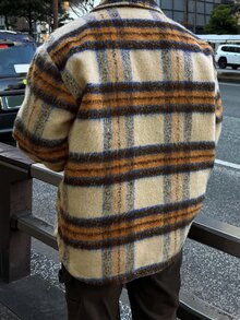 DAZY Autumn/Winter Men's Flannel Plaid Jacquard Shacket - Multicolor - View 2