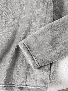 Teen Boys Pajamas, Autumn/Winter Crew Neck Long Sleeve Gray Glow-In-The-Dark Game Console Plush Pants & Long Sleeve 2 Pieces Set, Glows In The Dark, Suitable For Daily Home Wear - Multicolor - View 9