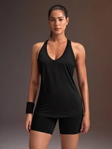 Powerista Women's Simple Versatile Sports Tank Top For Yoga And Fitness - Black - View 5