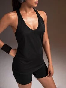 Powerista Women's Simple Versatile Sports Tank Top For Yoga And Fitness - Black - View 4