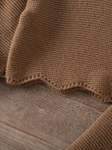 2pcs/Set Khaki Crew Neck Long Sleeve Pullover Sweater And Straight Leg Knit Pants Autumn Winter - Coffee Brown - View 5
