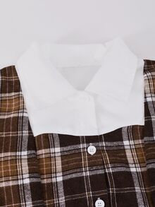 SHEIN Tween Girls 2pcs Set Plaid Shirt With Tie And Pleated Skirt Outfit - Multicolor - View 6