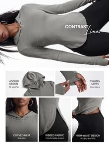 Innovista Innovista Women's Solid Color Casual Daily Wear Hooded Sports T-Shirt - Brown - View 4