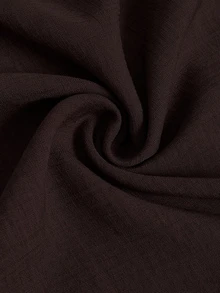 Elenzga French Style Drape Wide Leg Pants, Slimming Textured Navy Blue Elegant Commute Casual Women's Long Pants - Brown - View 4