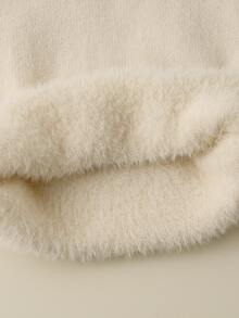 SHEIN Baby Boy Autumn/Winter Knitted Sweater, Fashionable Round Neck Sweater, New Arrival Pullover - Apricot - View 6