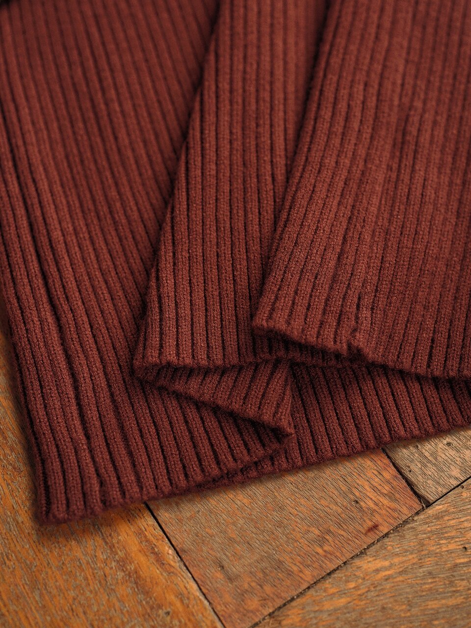 MOTF WOMENS COFFEE BROWN RIB KNIT PULLOVER SWEATER ASYMMETRICAL NECK WRAP DETAIL LONG SLEEVE HIGH STRETCH CASUAL TOP