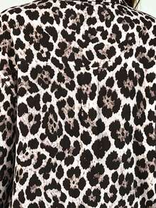 Selamara Camisa de moda holgada de manga larga con estampado de leopardo y abotonadura sencilla para mujer - Multicolor - Ver 5