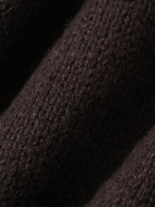 DAZY Women's Autumn/Winter Round Neck Deep Coffee Solid Color All-Match Loose Drop Shoulder Minimalist Versatile Casual Commute Daily Sweater - Brown - View 8